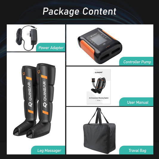QUINEAR Professional Leg Recovery System, Cordless Air Compression Boots with Sequential Compression, Leg and Foot Massager, Fast Recovery Therapy for Athletes, FSA-HSA Eligible (Medium)