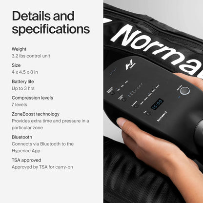 Hyperice Normatec 3 - Recovery System with Patented Dynamic Compression Massage Technology (Normatec 3 Standard Size Legs)
