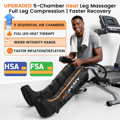 JZBRAIN Air Compression Leg Recovery Boots : Sequential Full Leg Compression Massager System for Muscle Relaxation & Relief - 11 Intensity 6 Modes 3 Heat for Athletes & Gym (Medium)