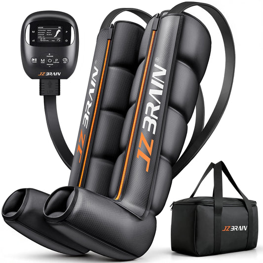 JZBRAIN Cordless Leg Compression Massager for Circulation : Sequential Compression Boots for Massage Therapy & Fast Recovery - 8 Intensity, 6 Modes, 14 Positions for Athletes & Gym, FSA-HSA (Medium)