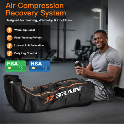JZBRAIN Cordless Leg Compression Massager for Circulation : Sequential Compression Boots for Massage Therapy & Fast Recovery - 8 Intensity, 6 Modes, 14 Positions for Athletes & Gym, FSA-HSA (Medium)