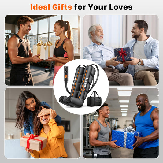 JZBRAIN Air Compression Leg Recovery Boots : Sequential Full Leg Compression Massager System for Muscle Relaxation & Relief - 11 Intensity 6 Modes 3 Heat for Athletes & Gym (Large)