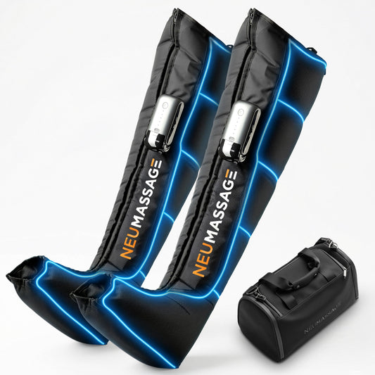NEUMASSAGE Professional Leg Compression Massager Recovery System | Cordless Rechargeable Air Recovery Boots with Sequential Compression | Fast Recovery & Improved Circulation [Medium, Black]